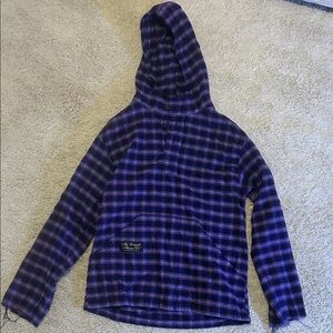 Plaid Hooded Vermont Flannel Company Sweatshirt in Purple